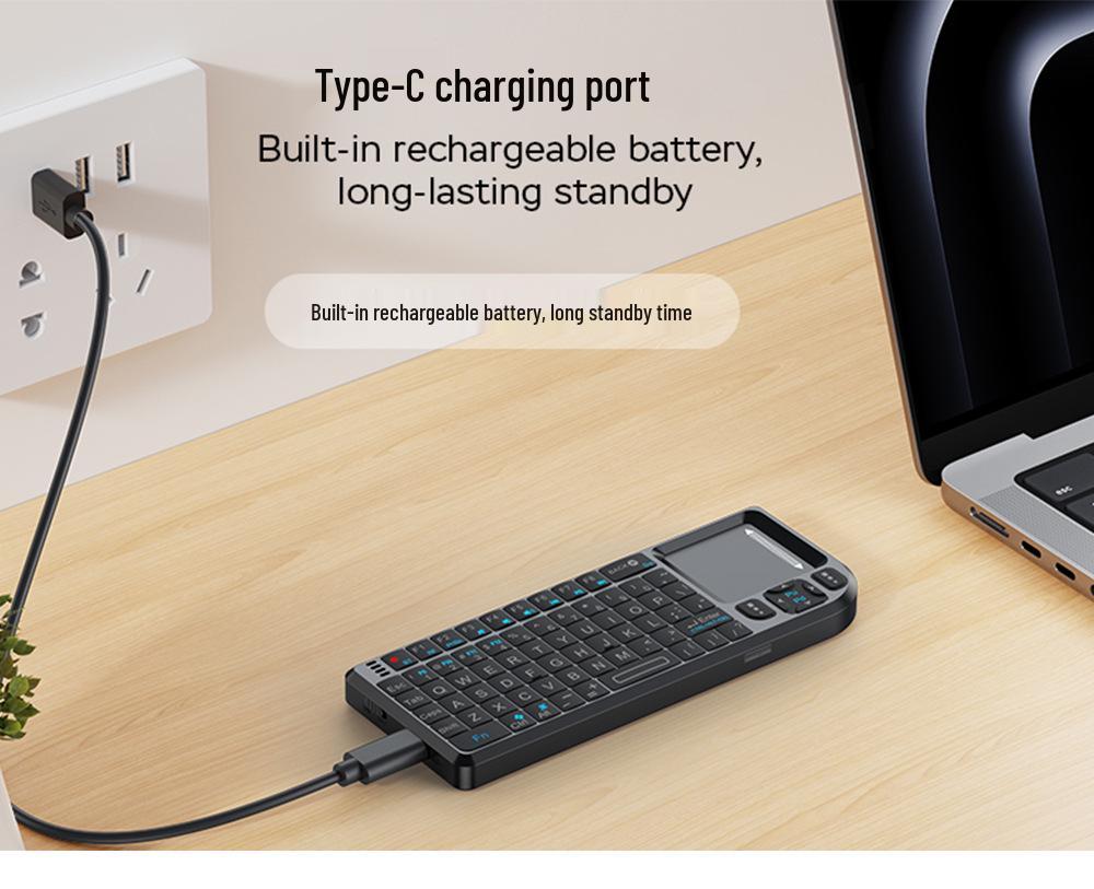 Bluetooth Wireless Dual-Mode Mini Keyboard with 2.4G Connectivity and Laser Light for Mobile Phones and Tablets