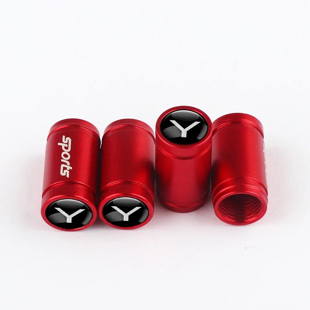 Car Sticker Tesla 4Pcs Aluminum Badge Car Wheel Tire Valve Stem Caps Cover For Tesla Model 3 Y S X Roadster Juguete SpaceX Cyber