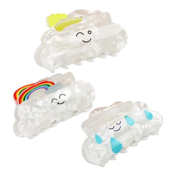 Hair Claw Cartoon Rainbow Shape Back Head Hair Clip Anti-slip Teeth Strong Grip Shark Hair Clip Versatile Hair Accessory