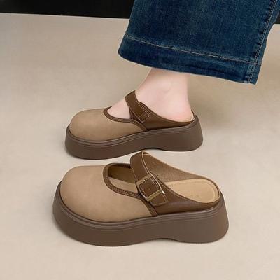 Schuhe mit dicker Sohle, Ein-Schritt-Überziehschuhe, Neue vielseitige und lässige Oberbekleidung für Damen, Bequeme Flip-Flops