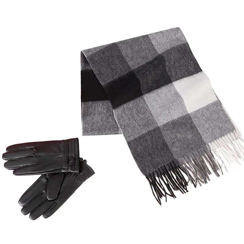 Aisyalan Deluxe Plaid Scarf & Glove Set