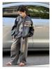 Herbst 2025 Trendige Jungen-Jacke aus besticktem PU-Leder - Retro-Stil-Unisex-Oberbekleidung