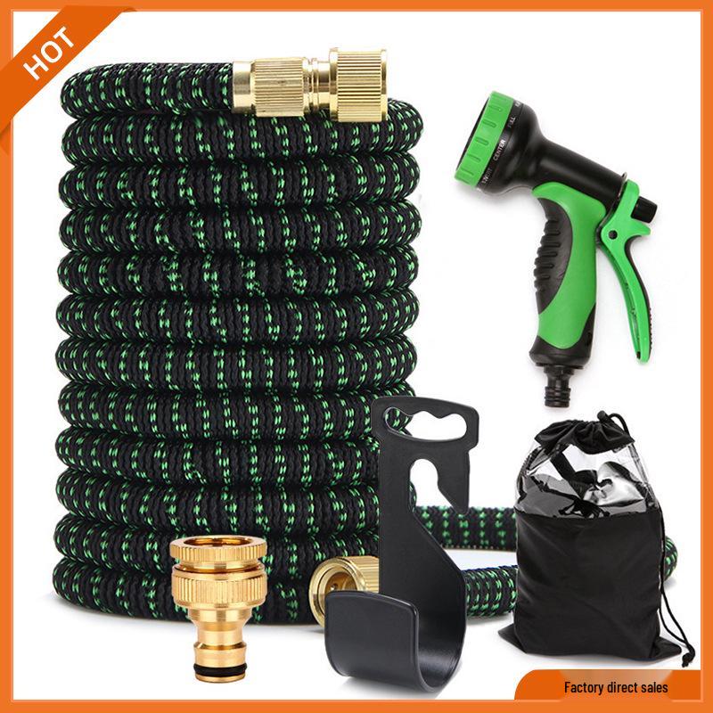 US Standard Retractable Water Hose Set with High-Pressure Car Wash Gun for Gardening and Watering