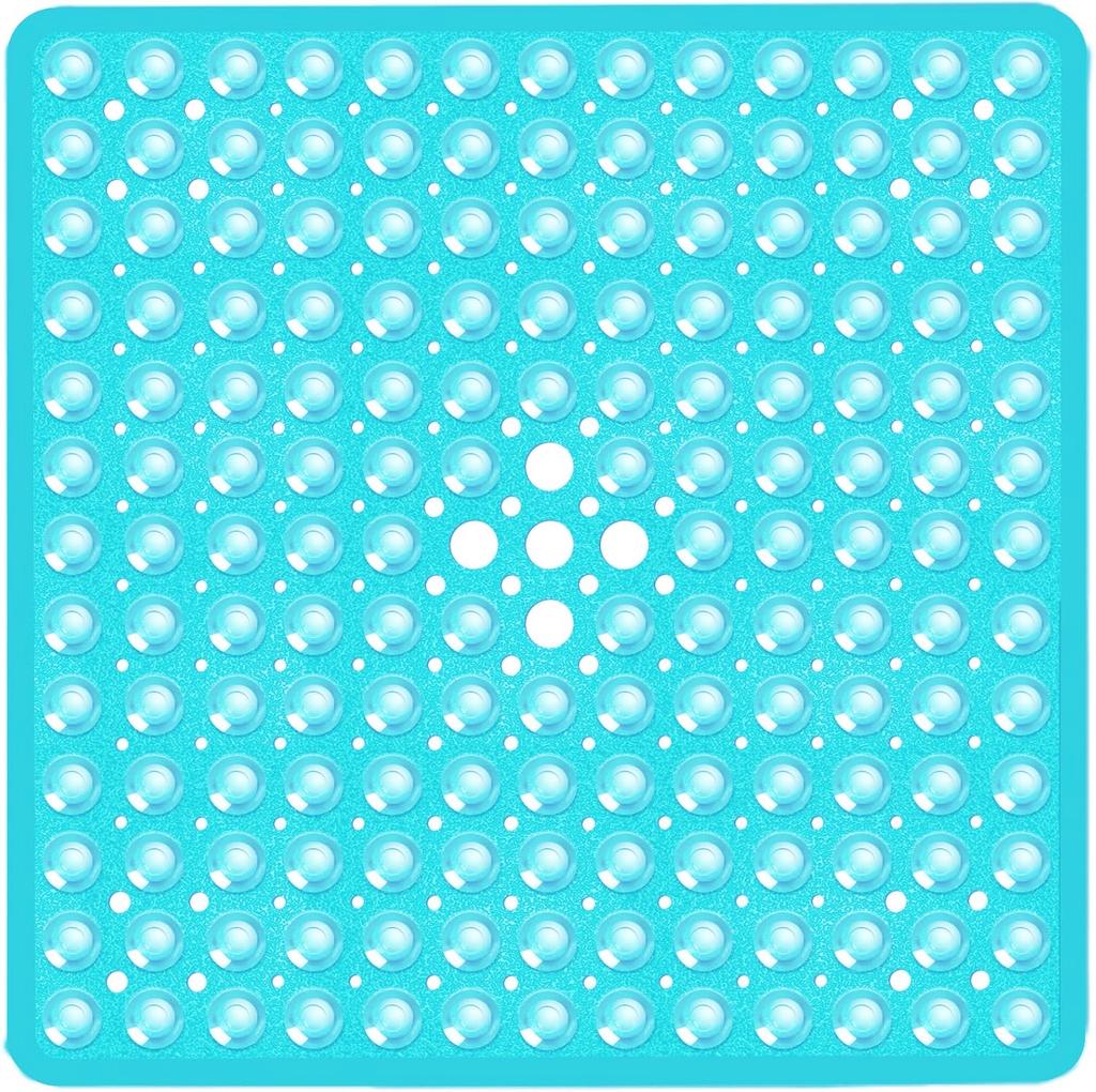 1pc 21x21inch Square Non-Slip Shower Mat – Anti-Slip Shower Mats– Secure Grip for Shower Stall Floors - Bathroom Mat Clear
