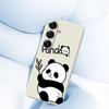 For Samsung Galaxy S25 Case Panda Pattern Printing Straight Edge TPU Phone Back Cover