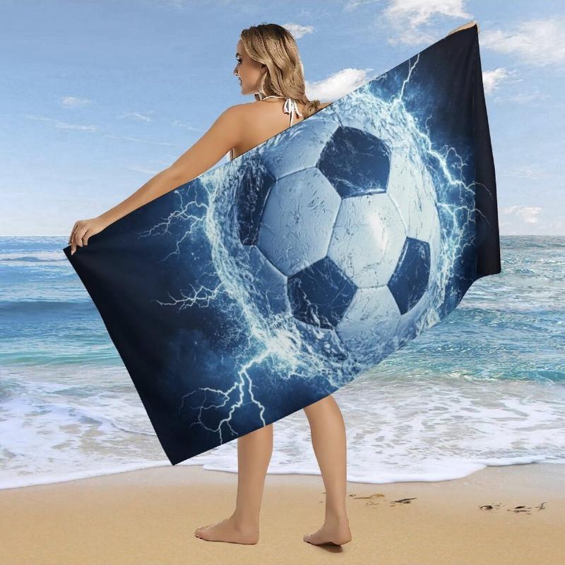

Electric Soccer Ball Beach Towel Extra Large Quick-Dry Bath Sport Towel,Super Absorbent Microfiber Towel with Soccer Ball Design W30*H60(CM)