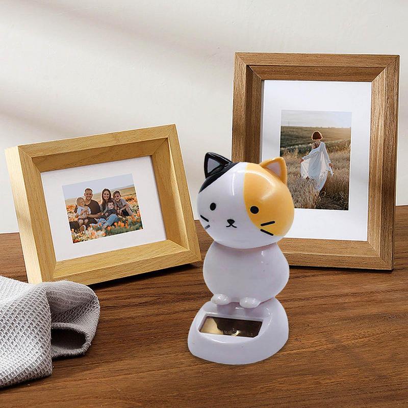 Professionelle Solar Innovative ABS Katze Solar Wackelkopf Innenraum Puppe Schwarz Gelb Rosa Autodekorationszubehör für das Auto