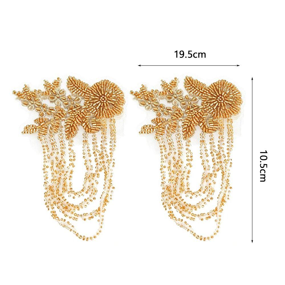 Pearl Embroidery Shoulder Ornaments Diamond Binding Beads Handmade Embroidery Patch Three-Dimensional Bead Sequince Beaded