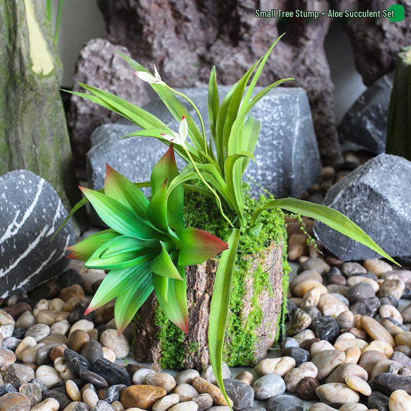 Forest Style Artificial Tree Stump with Moss Bark - Kindergarten and Country Style Decorative Ornament, Perfect for Landscaping or Inserting Flowers.