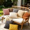 2PCS Woven Textured Plush Throw Pillow Cover Solid Jacquard Cushion Cover Soft Square Sofa Patio Home Decor No Insert