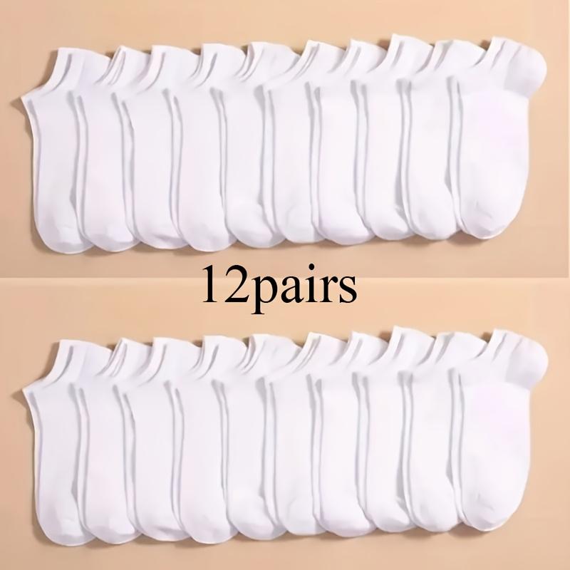 High Quality12 Pairs Unisex Solid Color Low-Cut Boat Socks - Summer No-Show Ankle Socks for Men & Women, Colors (,,) - Bulk Pack for Sneakers,, Boat