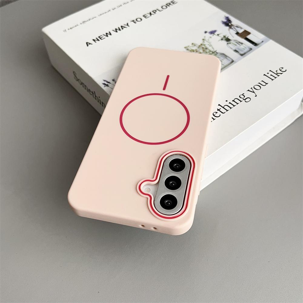 Ultra tenký jednoduchý Magsafe kryt pro Samsung Galaxy S25 S24 Ultra S23 S22 A56 Matný Hit Barva Čočka Bezdrátové nabíjení Měkký TPU kryt