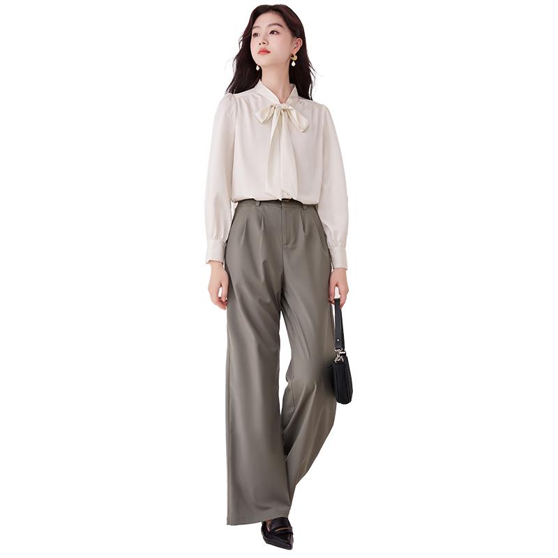 Xiangying Women s Chiffon Bow-Tie Blouse S
