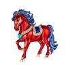 Elegant Zodiac Horse Brooch: Diamond-Inlaid Enamel Lapel Pin Accessory