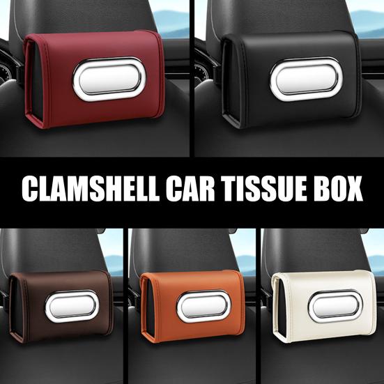 

Yousheng Car Tissue Box Holder with Wide Metal Drawer Openings Clamshell Design Easy Install in Car Seat Back Tissue Storage Organizer чёрный