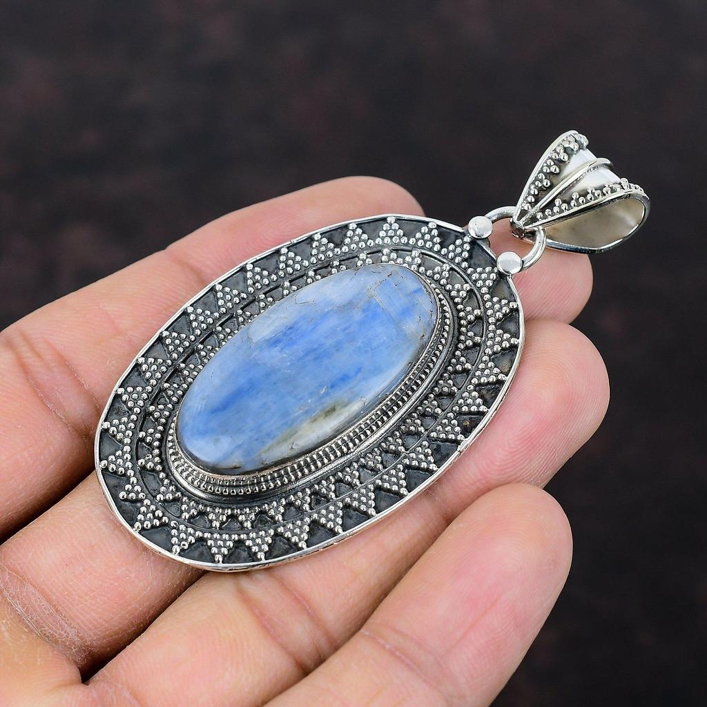 Kyanite Pendant 925 Sterling Silver Pendant Original Gemstone Jewelry Unique Pendant Gift For Her Handmade Kyanite Jewelry Vintage Pendants