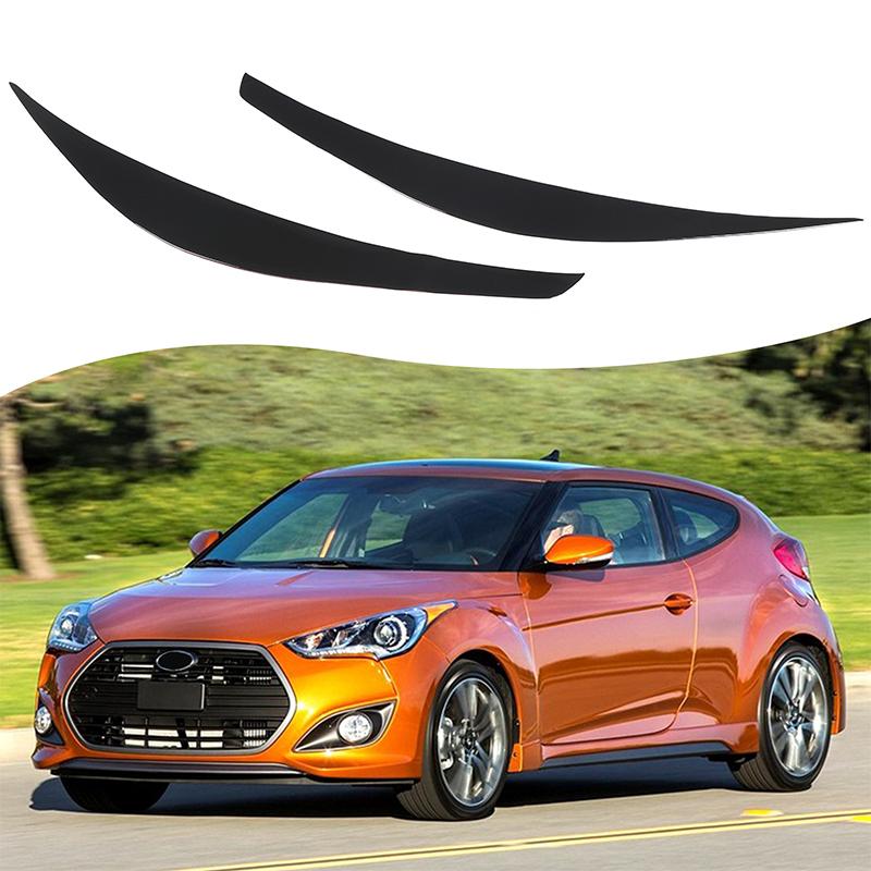PVC Front Headlight Eyelid Eyebrow Cover Decorative Car Accessories Sticker Modification Fit for Hyundai Veloster 2011-2017