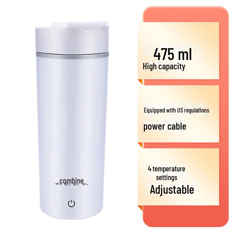 Compact Electric Travel Kettle - Portable Heated Water Cup and Insulated Health Pot