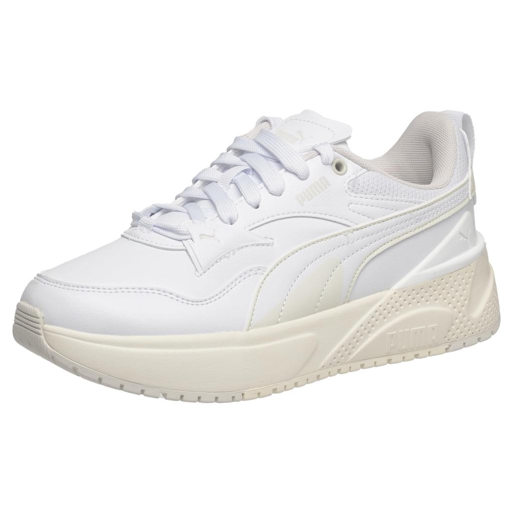 PUMA R78 Disrupt Sneakers 2024 Gray Size (397675) Women's Fall/Winter Colorway White/Warm White/Feather (09) 23.5cm