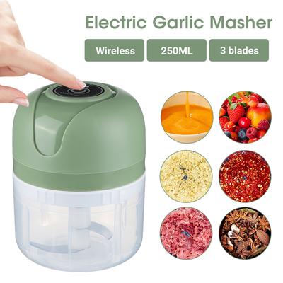 250ml Garlic Masher Crusher, Portable Electric Garlic Chopper, USB Food Processor Kitchen Kitchen Gadgets Wireless Garlic Beater