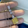 100 %925 Sterling Silver Sparkling Topaz High Carbon Diamond Pendant Necklace Wedding Party Bridal Fine Jewelry Wholesale
