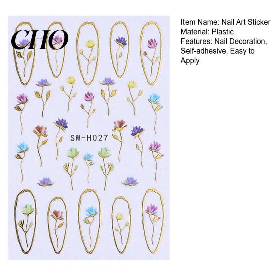 Self-adhesive Nail Decals Floral Art Stickers Spring Summer Flower Pattern Women Adhesive Manicure Decoration Home Salon DIY Supplies Peel Stick