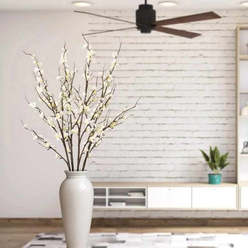 Real Touch Tall Faux Plum Blossom Artificial Flower with Stems for Floral Arrangements