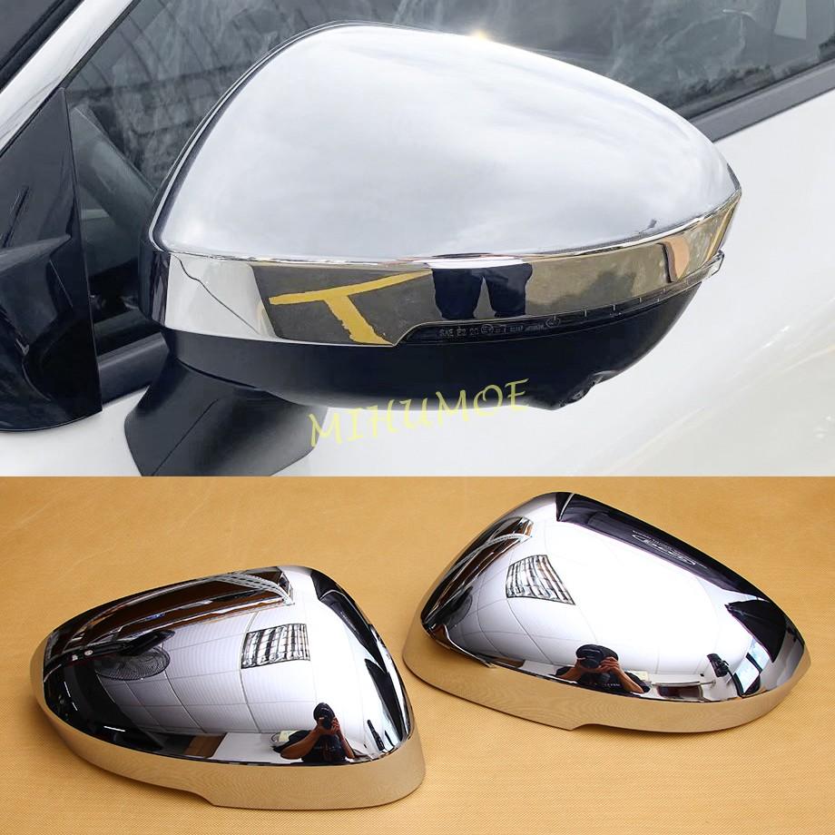 Car Side Rearview Mirror Cover Caps For Mitsubishi Outlander   2024 2025 2026 2Pcs/Set Carbon Fiber Black / Chrome ABS