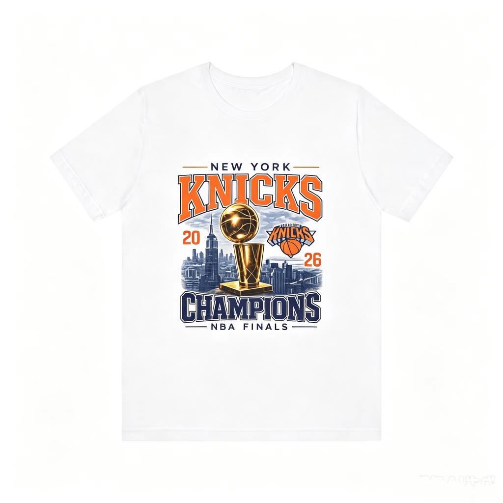 2026 New York Knicks Finals Champion T-shirt, City Skyline & Trophy Print Unisex Cotton Y2K Fashion Summer T-Shirt