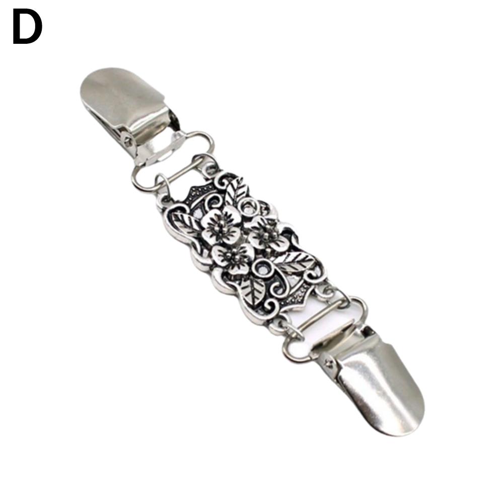 

2025 NEW Vintage Garment Sweater Shawl Clips Retro Flower Patterns Dress Clips Back Cinch Sweater Shirt Clips Brooch For Women