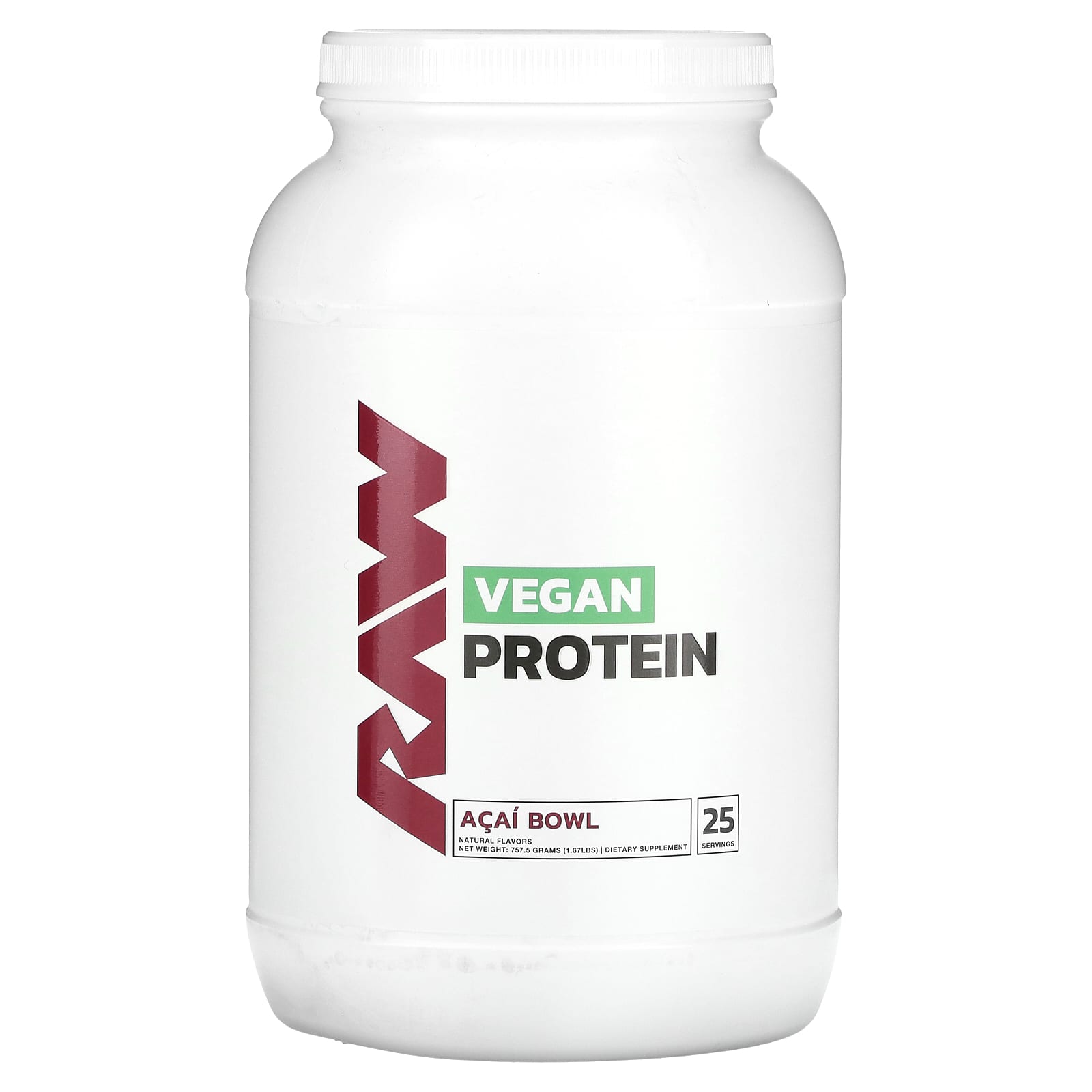 

Raw Nutrition, Vegan Protein, Acai Bowl, 1.67 lb (757.5 g)