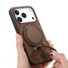 For iPhone 17 Pro Phone Case with Rotating Kickstand Stress Relief Retro Leather Back Cover