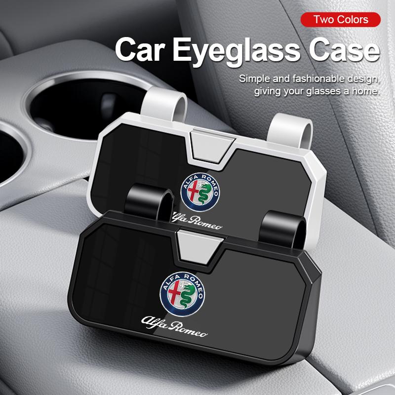 Car Sun Visor Sunglasses Case Glasses Organizers Box For Alfa Romeo STELVIO Giulia 159 Giulietta 147 Mito 156 MTO Car Accessorie