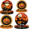 1/2set Disposable Tableware Halloween Theme Party Birthday Decorations Paper Cup Fork Knife 7/9 Inch Paper Tray Spoon Each 10pcs