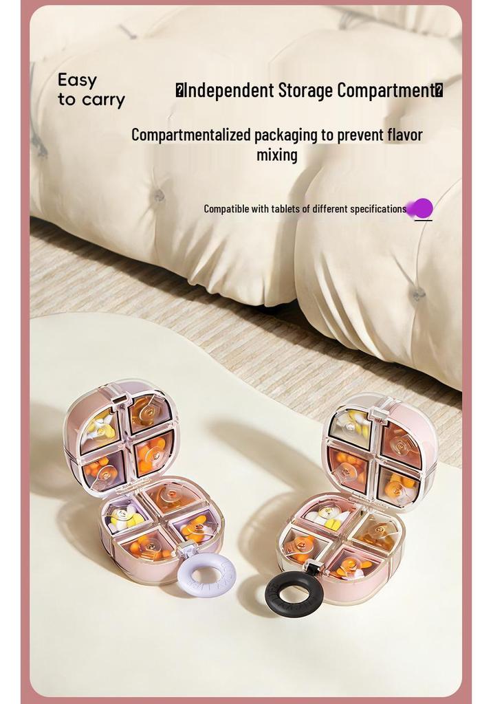 Magnetic Dopamine Pill Box: 7-Day Mini Portable Storage and Dispenser.