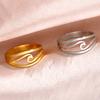 Lemegeton Sea Wave Minimalist Ring Gold Color Women Finger Rings Hollow Ocean Surf Stainless Steel Jewelry Birthday 2026 Gift