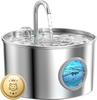Cat Water Fountain Stainless Steel Cat Fountain for Drinking Pet Water for Cats Inside Quiet Cats Water Bowl Dispenser for Pets