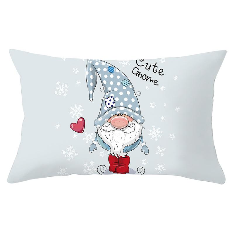 New Christmas Peach Skin Lumbar Pillowcase Cartoon Print Series Sofa Cushion Cover Throw Pillow Cover