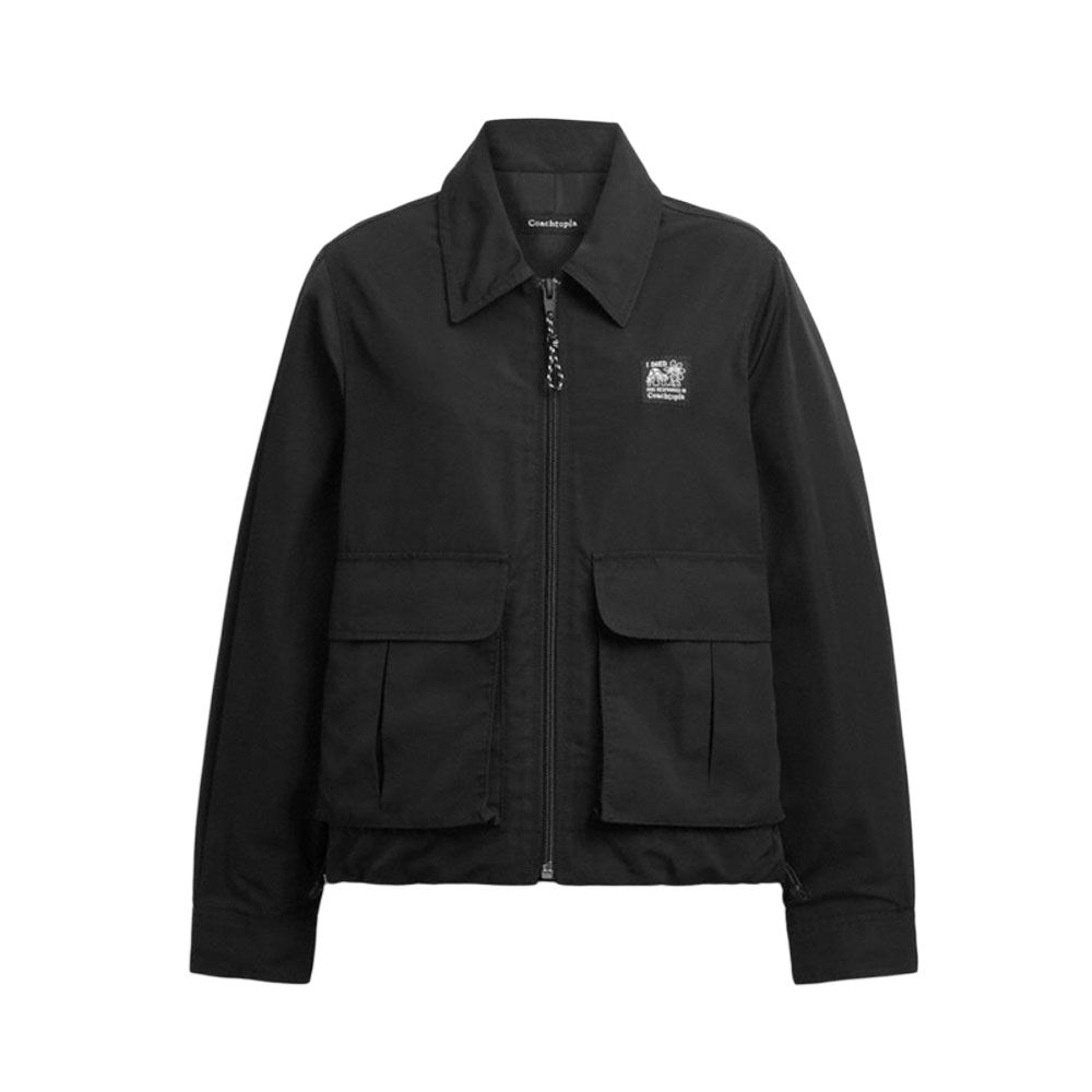 

Coach SS25 Solid Color Short Work Long Sleeve Jacket Unisex Jacket Black CAF90-BLK L