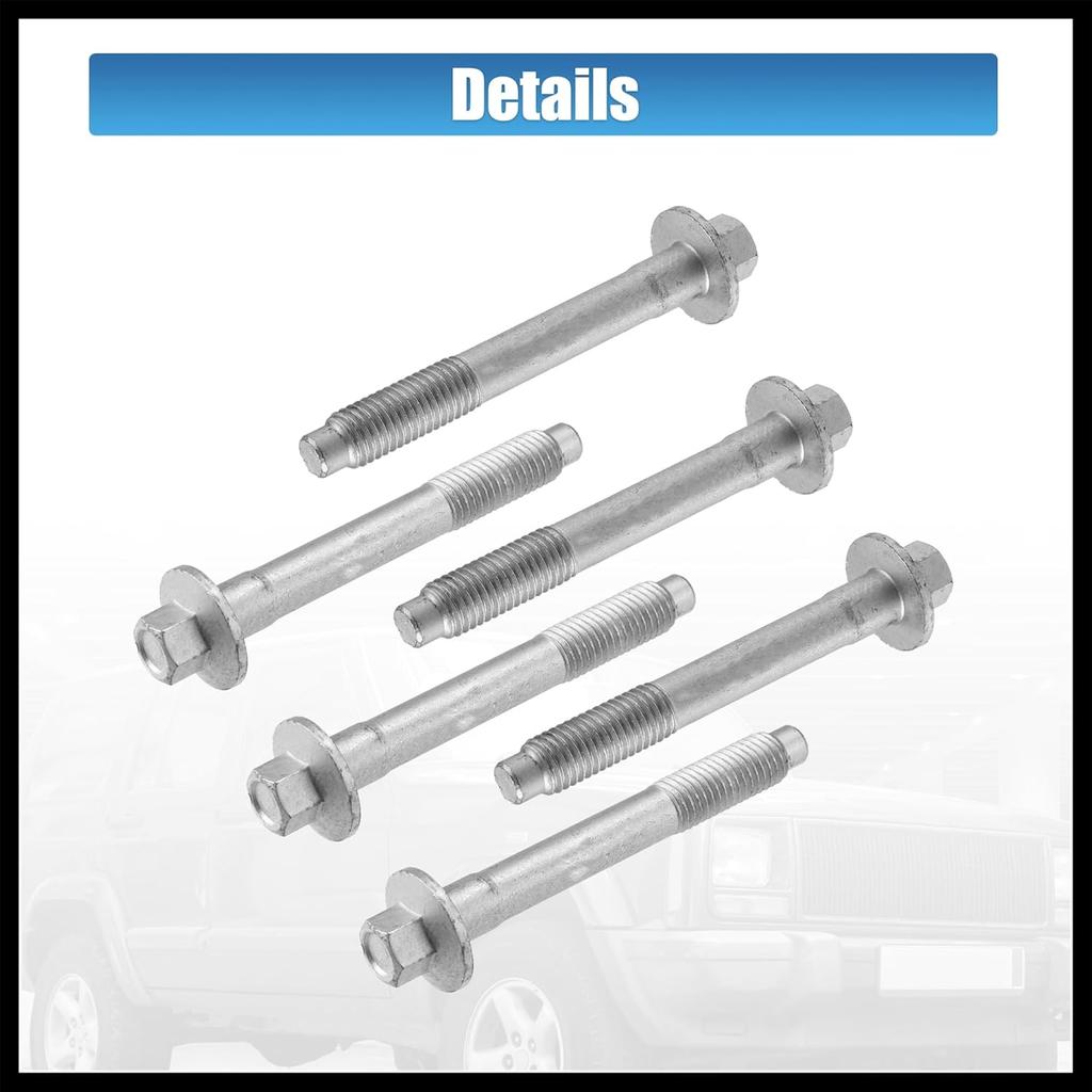 6 Pcs Wheel Hub Bearing Mounting Bolts for Jeep Grand Cherokee 2000-2010 34201535 Silver Tone Metal Durable Material