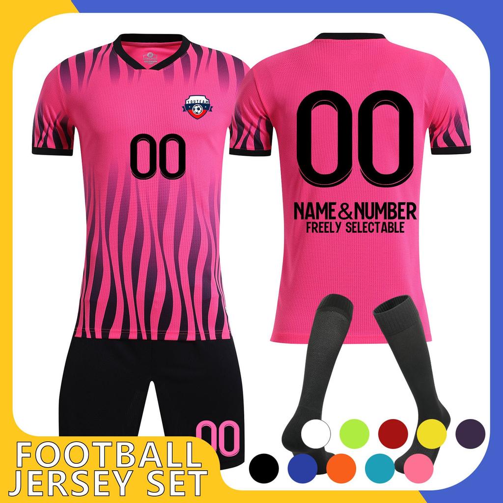 Customizable Soccer Jersey Set for Men Women Personalized & Number Breathable Quick-Dry Fabric &