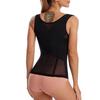 Colete de Cintura Feminino Ajustável Gancho e Olho Espartilho Costas em Tela Modelador de Corpo Controle de Barriga