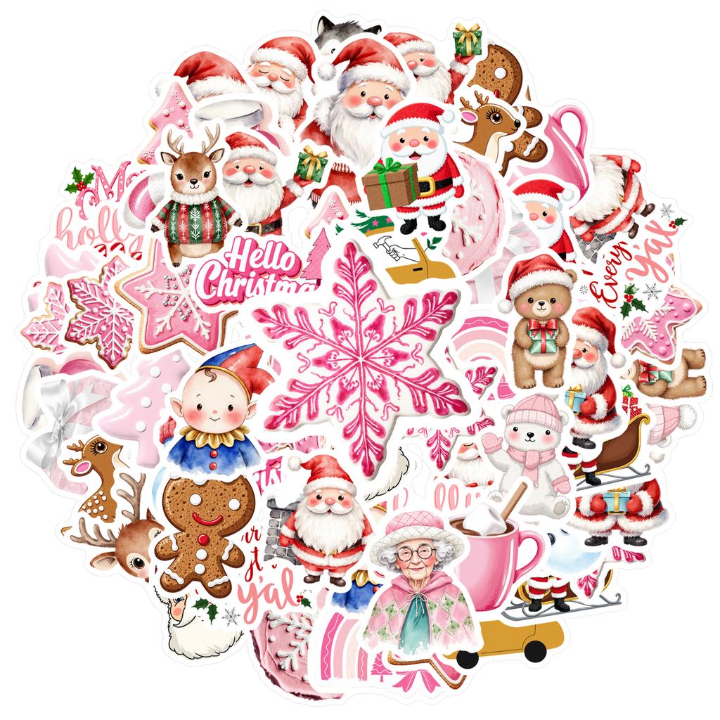 35pcs Cartoon Snowman Stickers Cute Winter Diy Stickers Funny Stickers For Laptop Luggage Scrapbook Diary Sticker Guitar