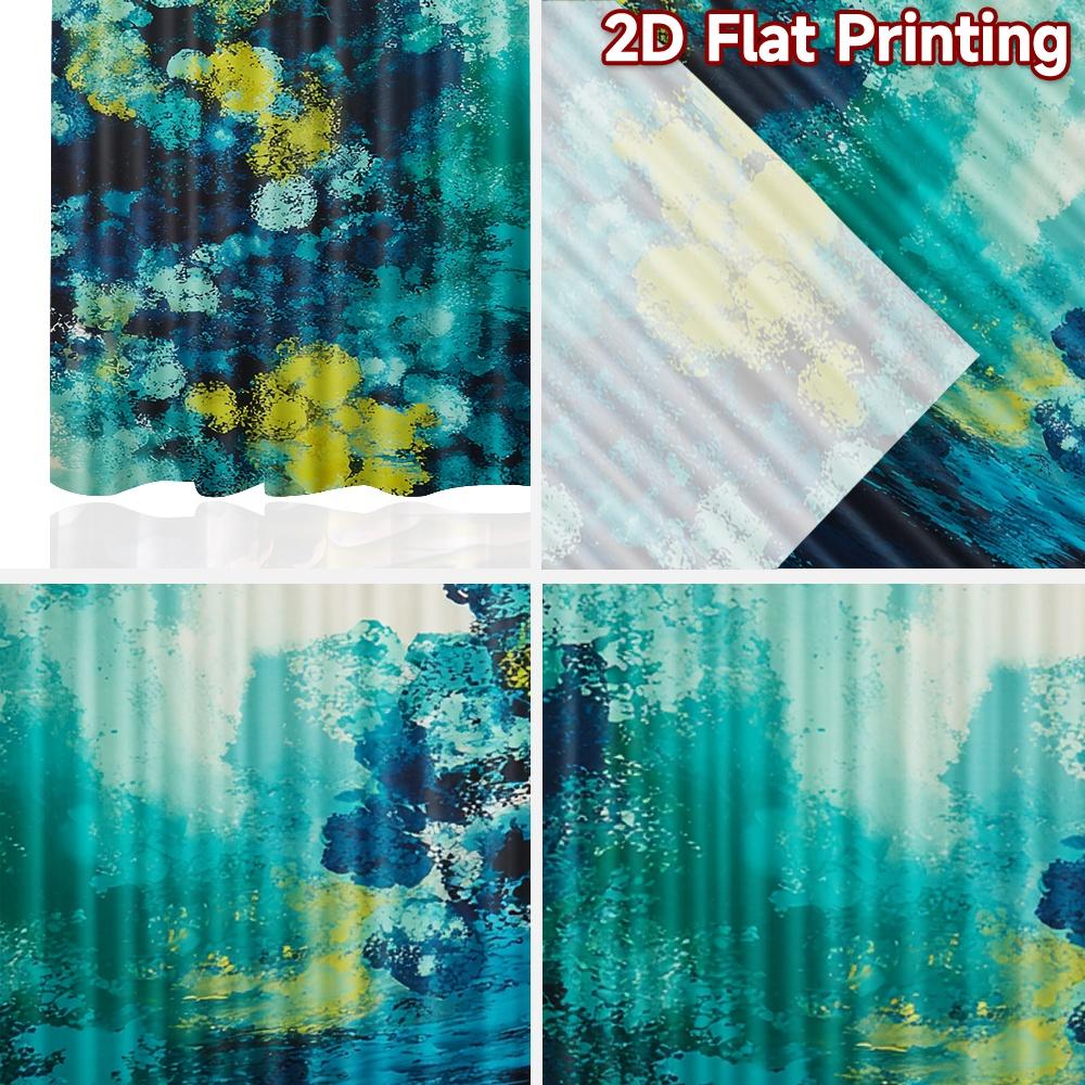 Flat Printing Curtains Without Rod Floral Splash Design April Fools Is Day Festival Fashion Machine Curtain Set Of 2 Made Polyester Washable