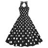 Women's Retro - Dress With Pleated Polka Dots And Slimming Wide Skirt