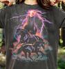Schwarze Hengste Wilde Pferde Comfort Colors® T-Shirt, Gewitterlila Blitz Reitsport Mitternachtsgalopp Retro Bootleg Wildtier Tee