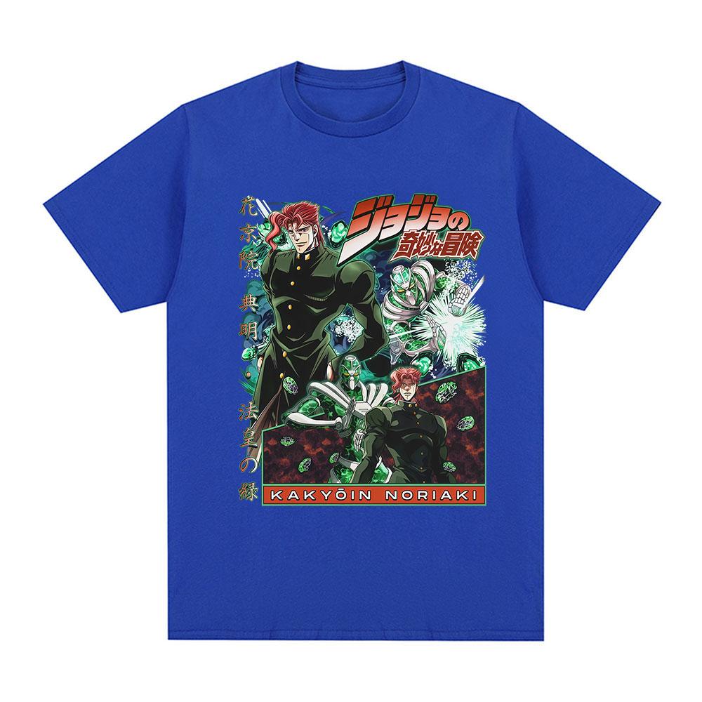 Anime Jojo Bizarre Adventure Kakyoin Noriaki T Shirts Unisexs Women Casual Harajuku Cotton Short Sleeves Oversized Top Streetwear