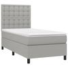 Box Spring Bed with Mattress Light Grey 80 x 200 cm Fabric