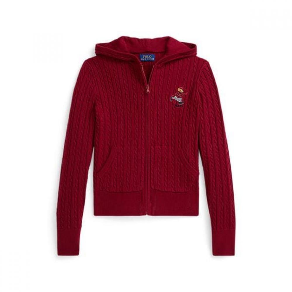 Polo Kids Girls Polo Bear Cotton Full Zip Sweater 7 16 Years  Cwposweg6820578600 M