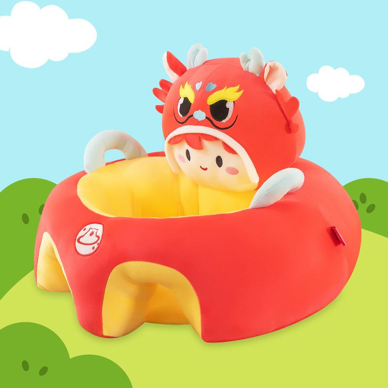 Младенцы учатся сидеть на диване Низкий центр тяжести Спинка от падения Детское сиденье Мультяшное Мягкое Сиденье для тренировки сидения Учимся сидеть на стуле finished product